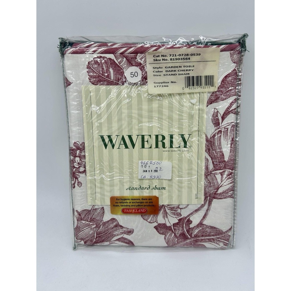 Waverly Garden Toile Standard Sham Dark Cherry NEW 81903564 Pillow Cover Unused